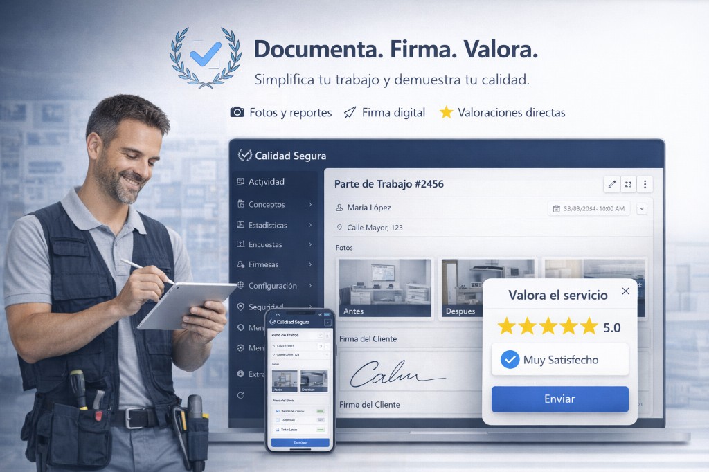Documenta, firma y valora tu trabajo con CalidadSegura